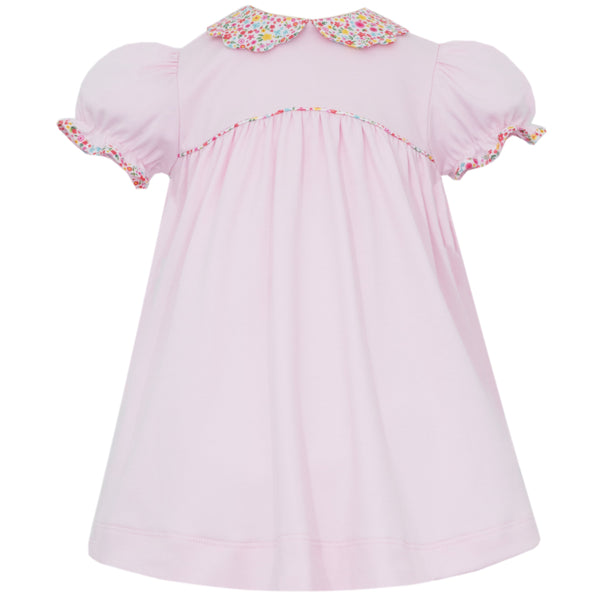 Isabella Scalloped Collar Dress- Pink & Floral