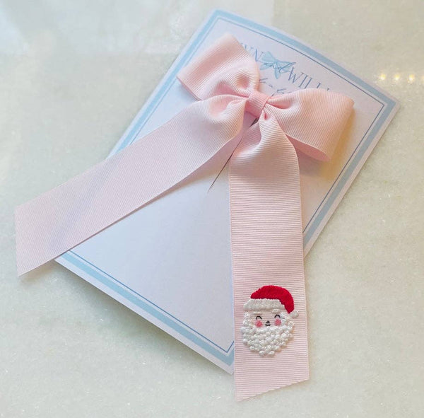 Santa Claus Bow: Pale Pink / Medium