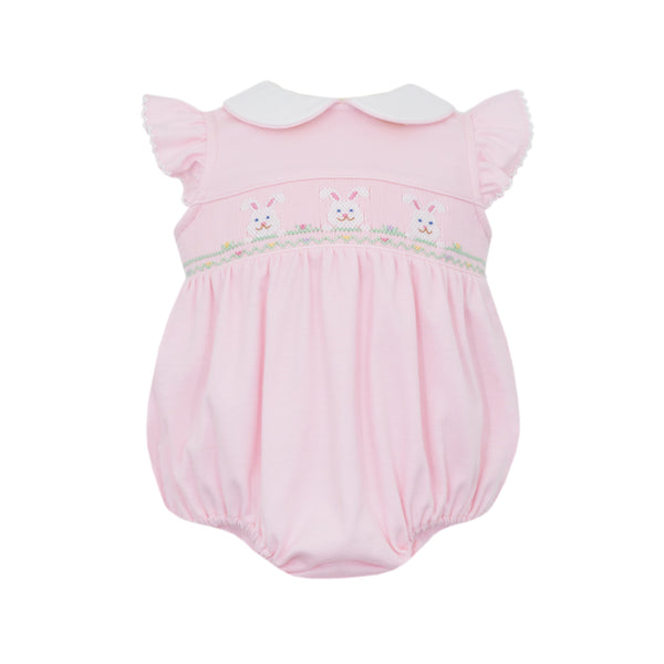 Bunny  Face Trio Knit Ruffle Bubble- Pink