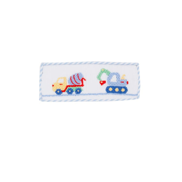 Construction Vehicles Bloomer Set- Lt. Blue Stripe