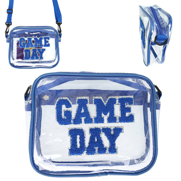 Game Day Clear Transparent Crossbody Bag : Blue