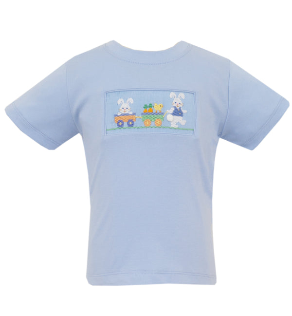 Bunnies Wagon Knit T-Shirt- Lt. Blue