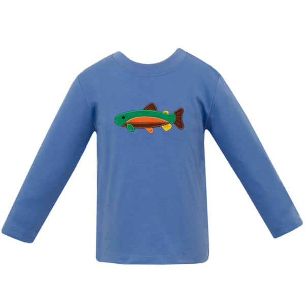 Trout Knit T-Shirt- Blue