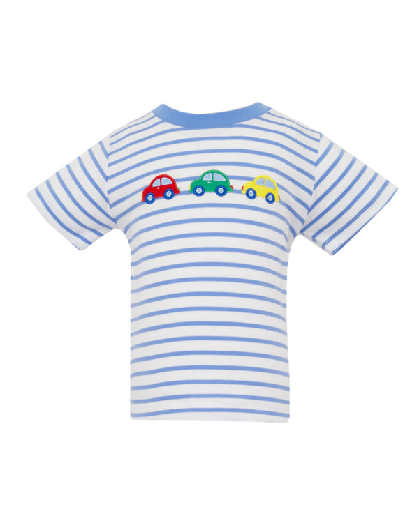 Beep Beep Knit T-Shirt- Periwinkle Stripe