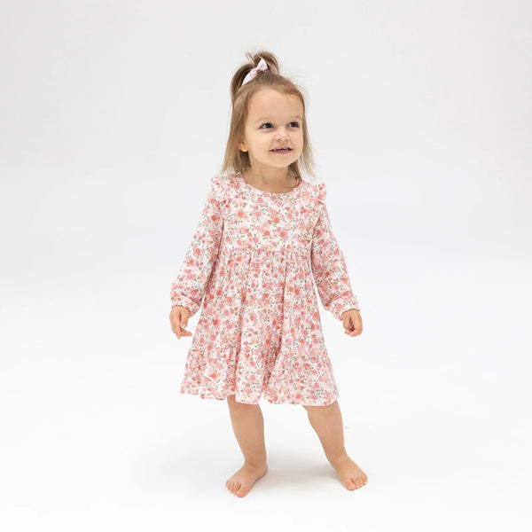 Pretty Calico- Ruffle Tiered Dress W/ Ribbed Legging