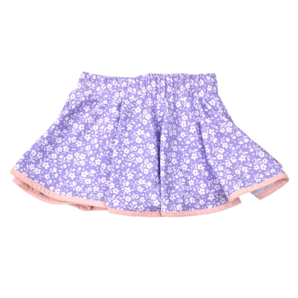 Lavender Floral Print Skort