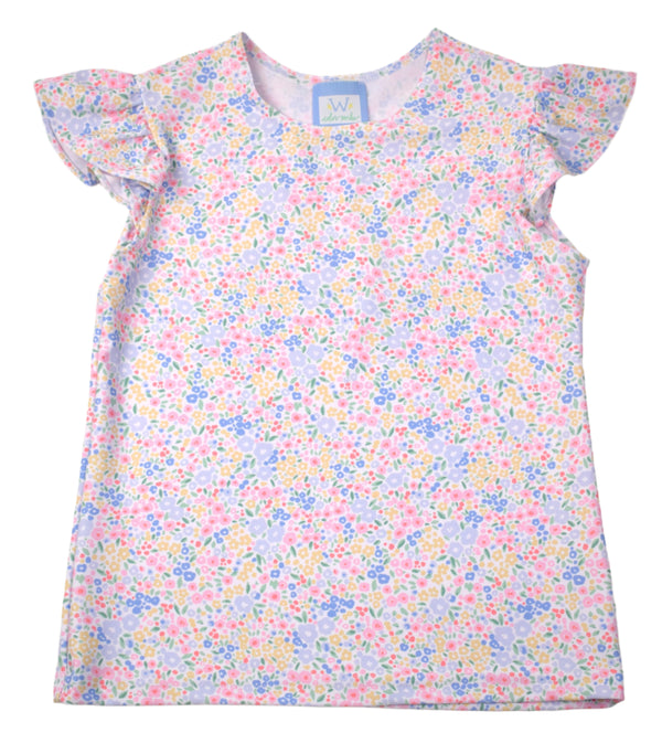 Angel Sleeve Top- Meadow Floral