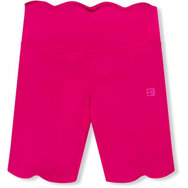 Kiley Scallop Biker Short- Power Pink