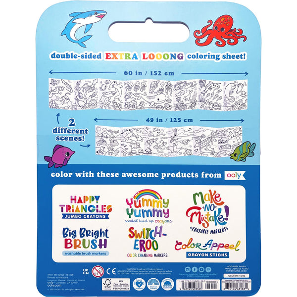 Color-A-Looong 5' Fold Out Kids Coloring Book - Ocean Adventure