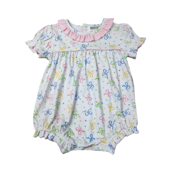 Bow Print Ruffle Bubble