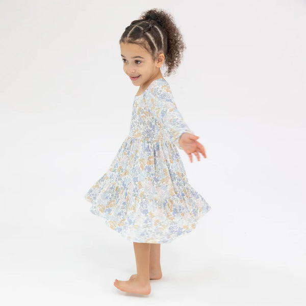 Edith's Floral Cap- Dress W/Rib Legging