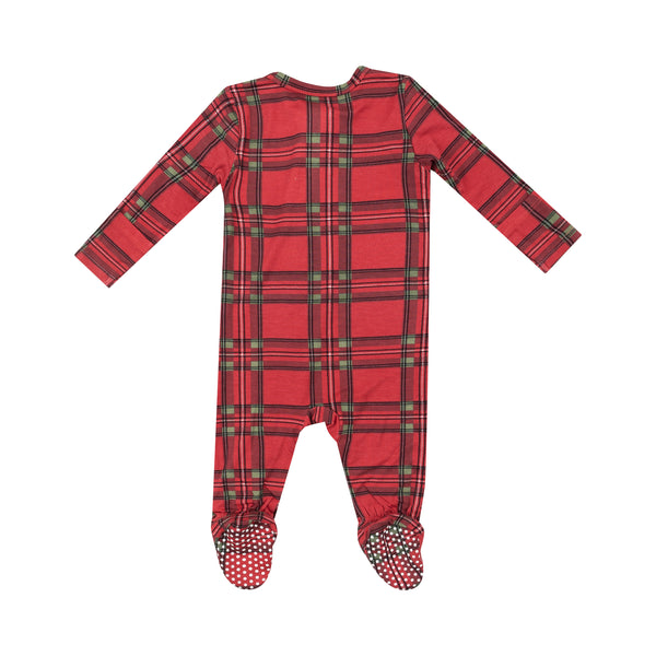 Vintage Holiday Plaid- 2 Way Zipper Footie