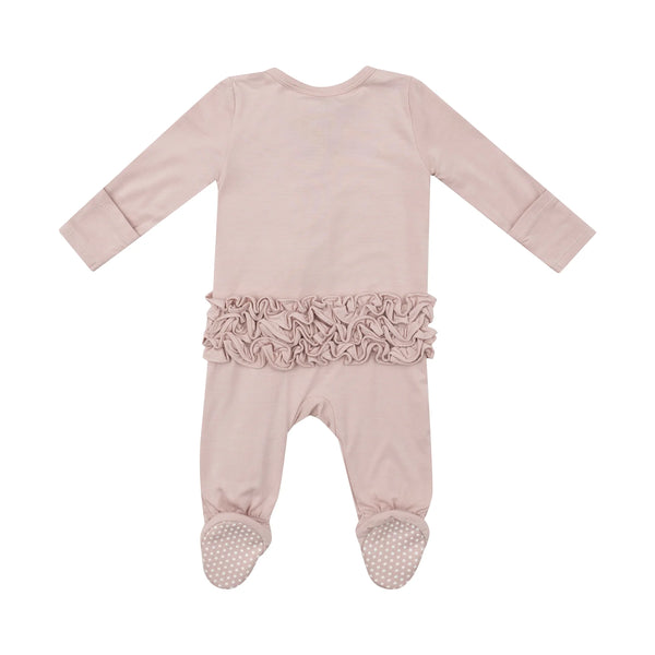 Sepia Rose- 2 Way Zipper Ruffle Footie