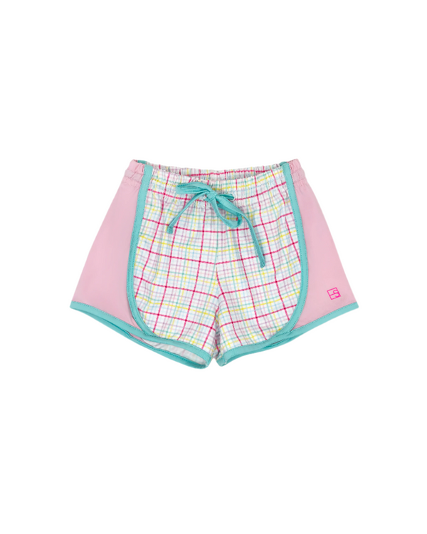 Elise Short- Palm Island Windowpane, Cotton Candy Pink, Totally Turquoise