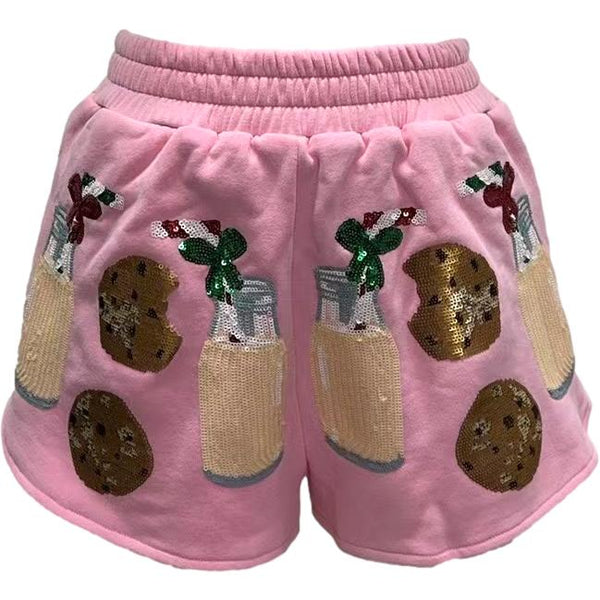 Light Pink Milk & Cookies Shorts- Women's