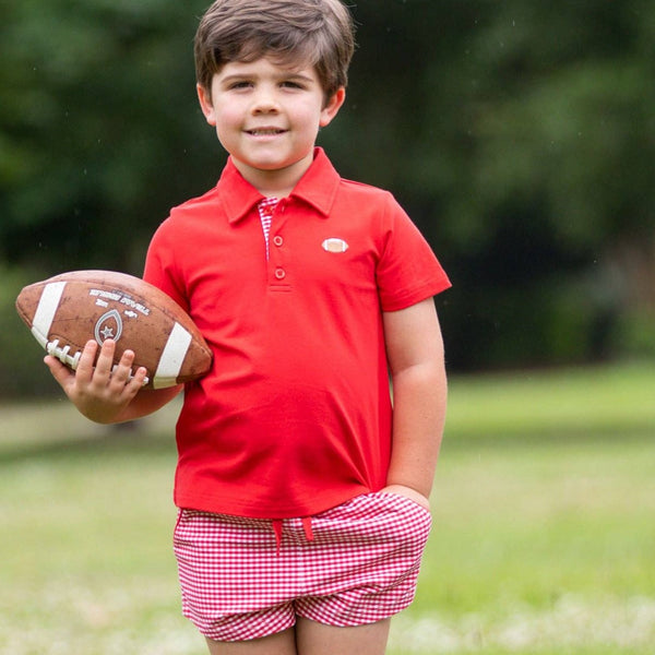 Gameday Check Shrimp Shorts- Red