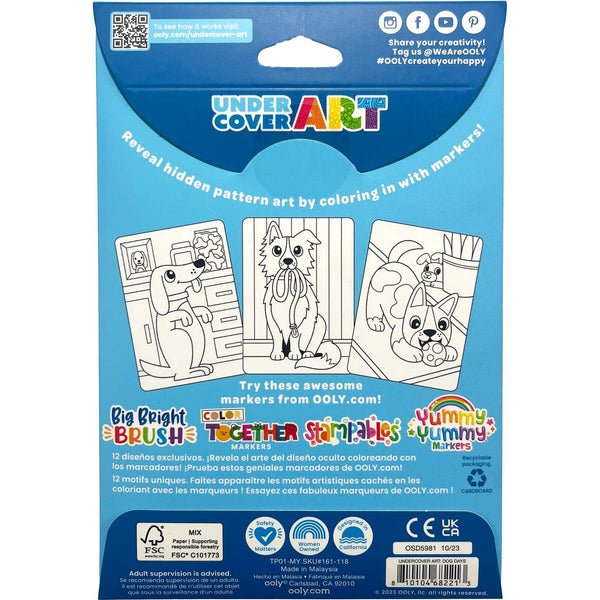 Undercover Art Hidden Pattern Coloring Activity Art Cards - Dog Days