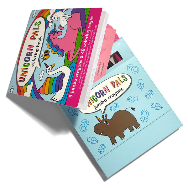 Carry Along! Coloring Book and Crayon Set - Unicorn Pals - Set of 9 Crayons