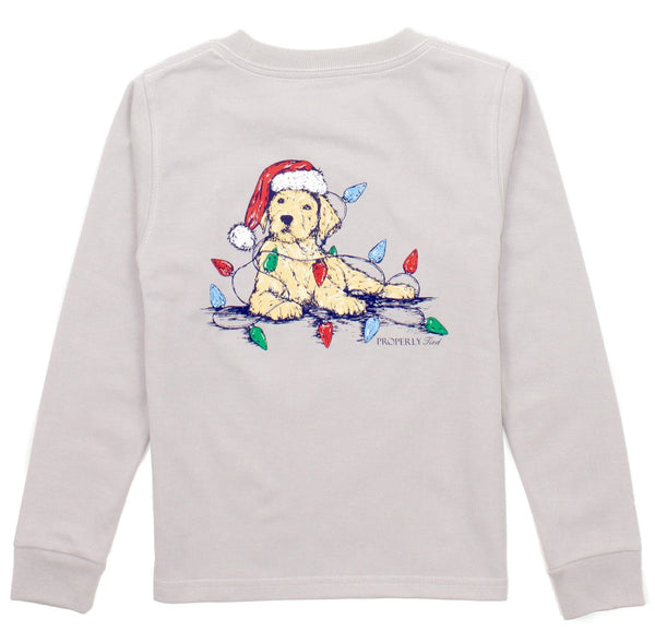 Santa Paws LS- Ice Grey