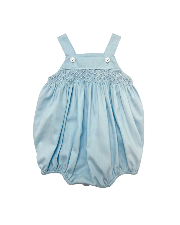 Webb Smocked Bubble- Solid Baby Blue