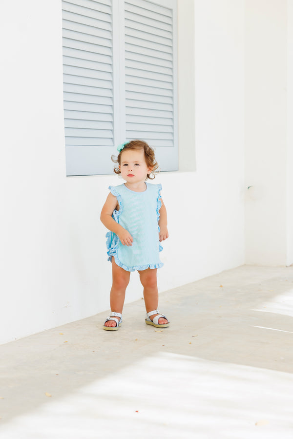 Lou Lou Diaper Set- Mint Stripe with Light Blue