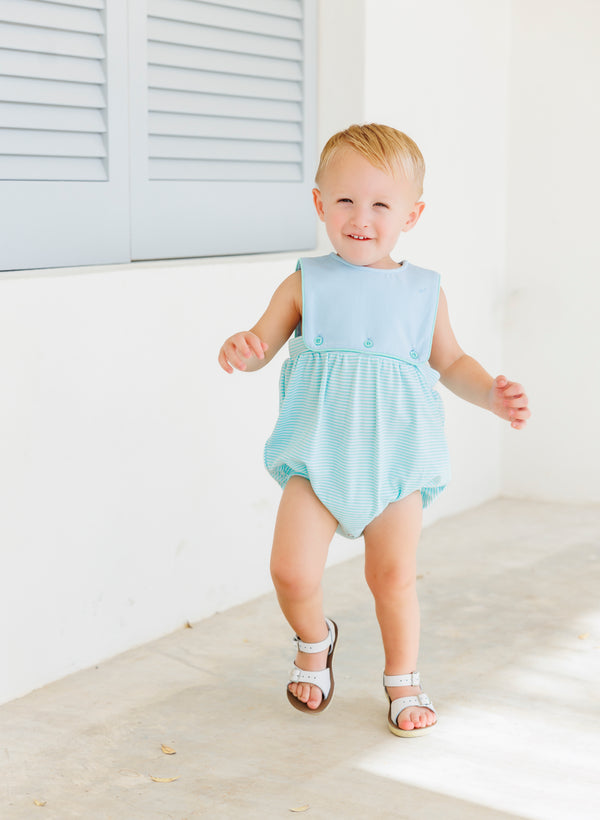 Levi Bubble- Light Blue with Mint Stripe