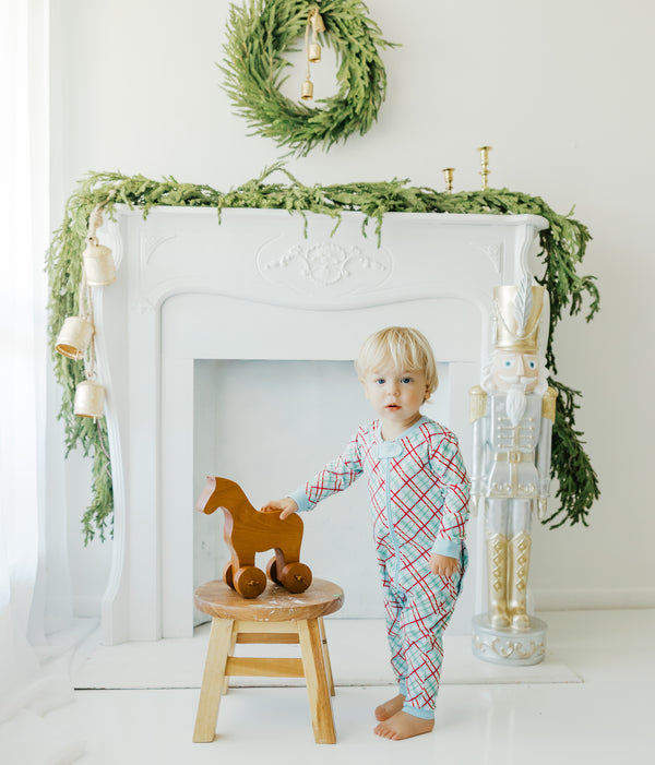 Merry & Bright Christmas Plaid Romper