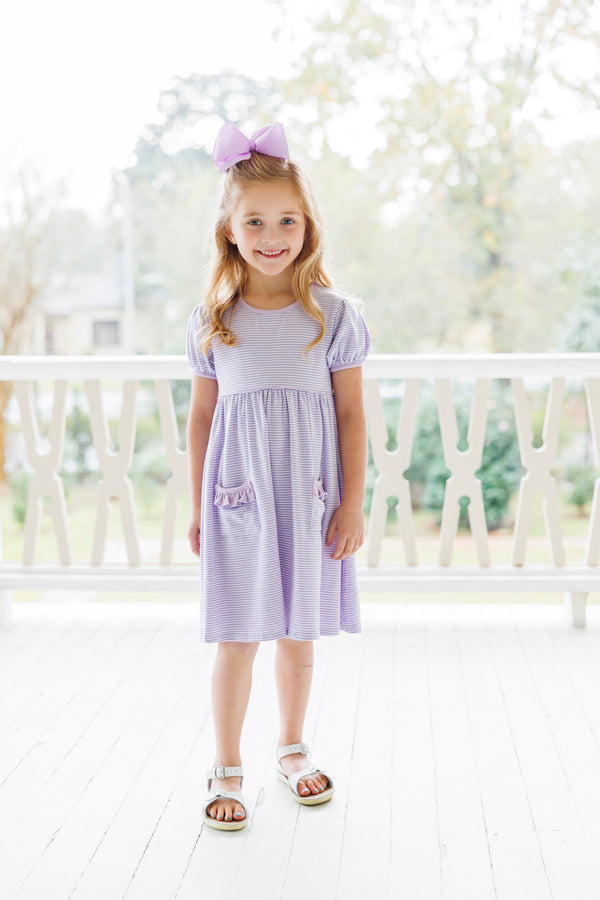 Kate Dress- Lavender Stripe