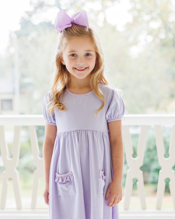 Kate Dress- Lavender Stripe