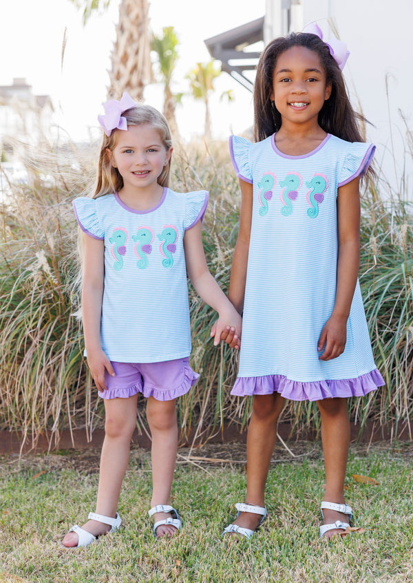 Seahorse Trio Flutter Dress