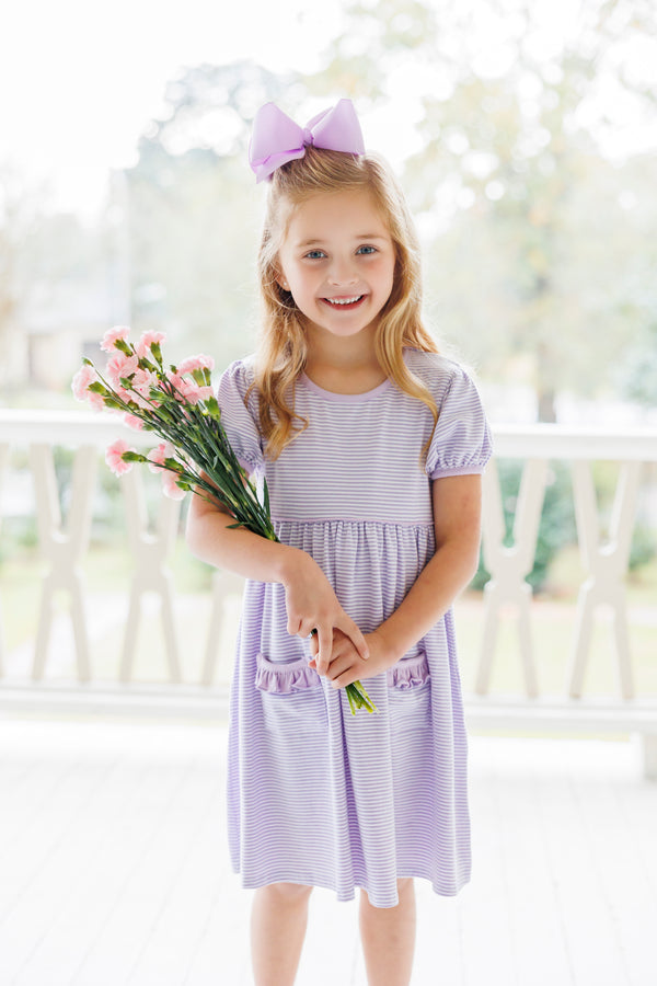 Kate Dress- Lavender Stripe