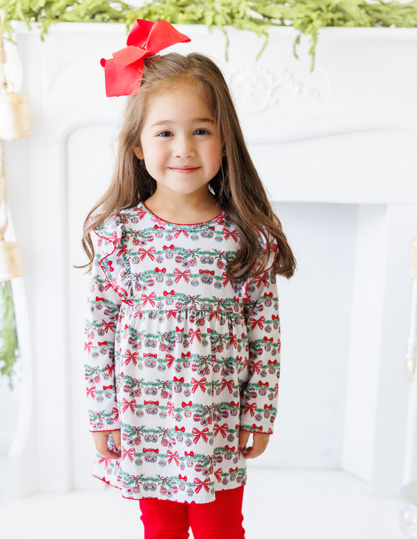 Bows & Baubles Christmas Flutter Pants Set