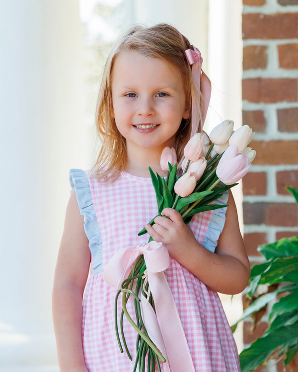 Evie Dress- Pink Gingham and Light Blue