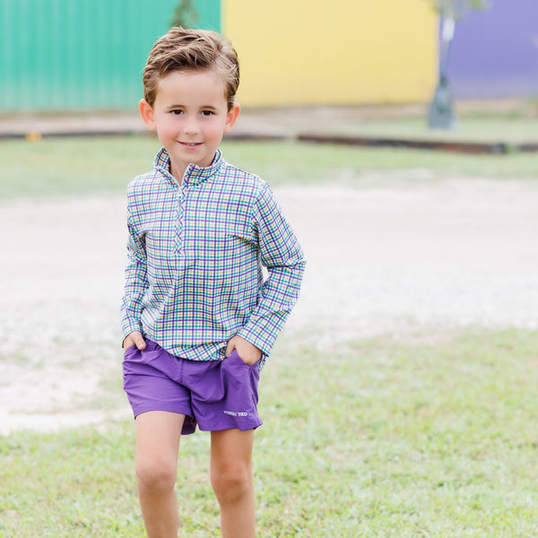 Mardi Gras Plaid Pullover