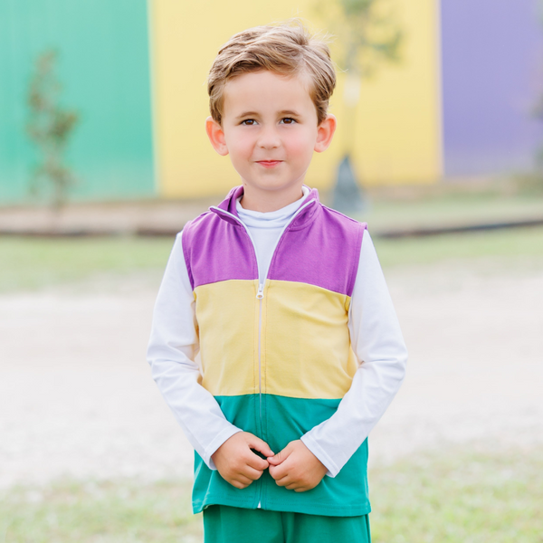 Mardi Gras Colorblock Vest