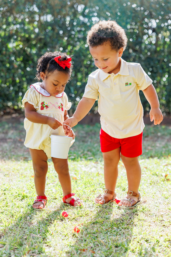 Strawberry Tractor Embroidery SS Polo