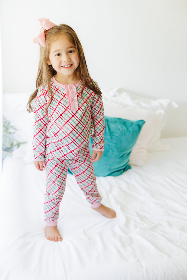 Merry & Bright Christmas Plaid Ruffle Set