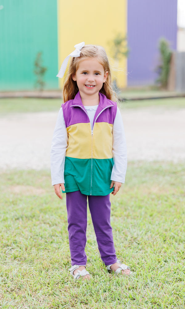 Mardi Gras Colorblock Vest