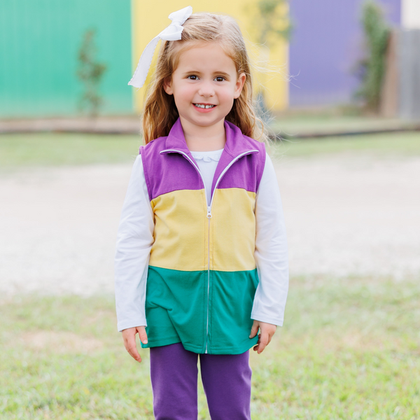 Mardi Gras Colorblock Vest