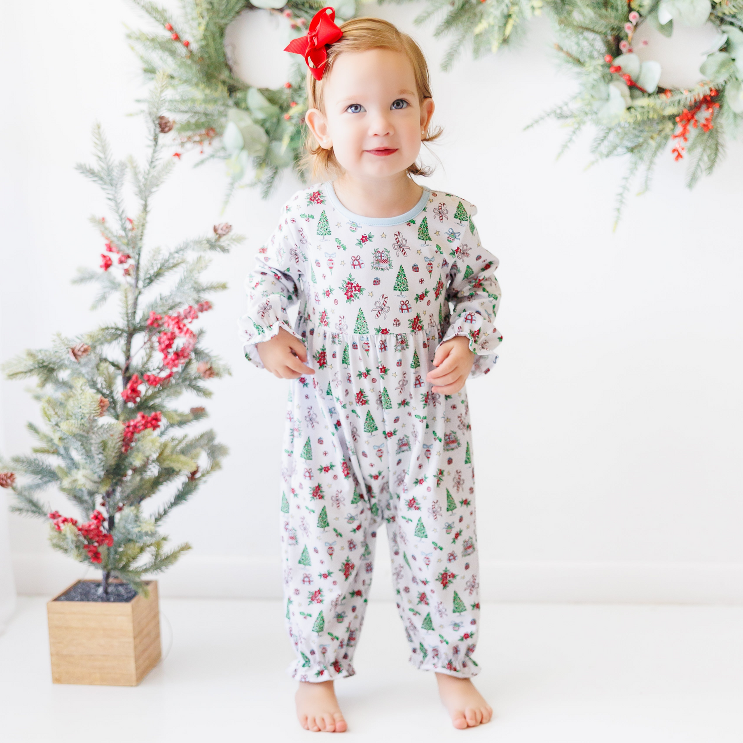 Christmas Tidings Ruffle Romper