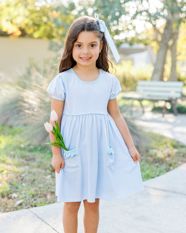 Kate Dress- Light Blue Stripe