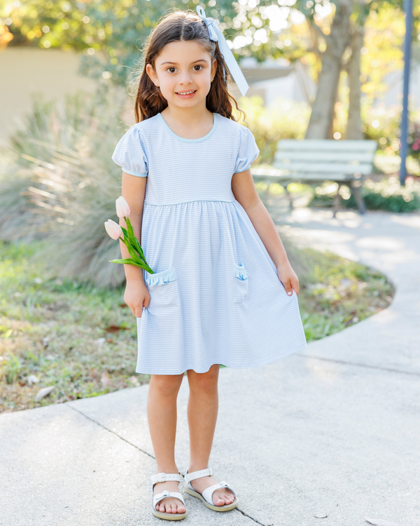 Kate Dress- Light Blue Stripe