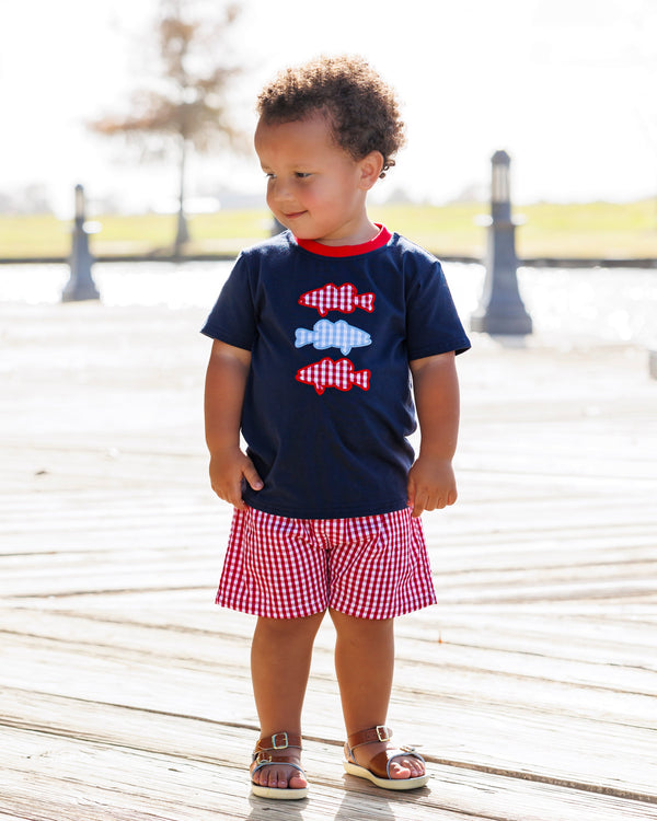 Patriotic Fish Trio Short Set