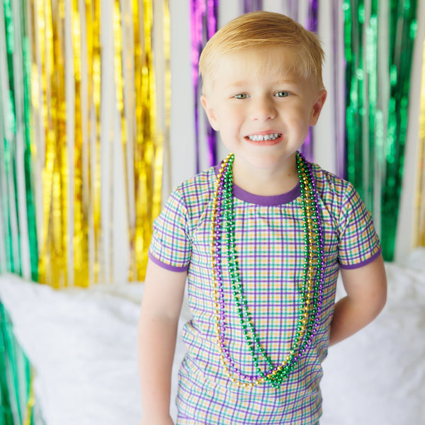 Mardi Gras Plaid Set