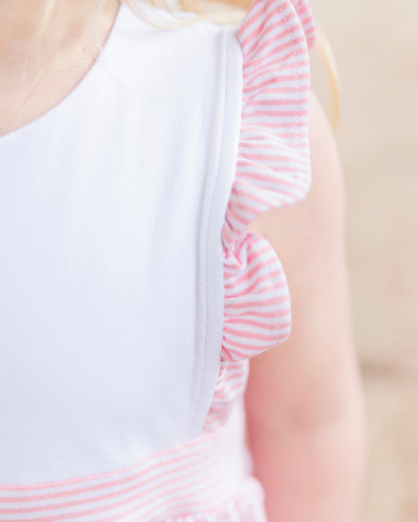 Sophia Dress- Light Pink Stripe