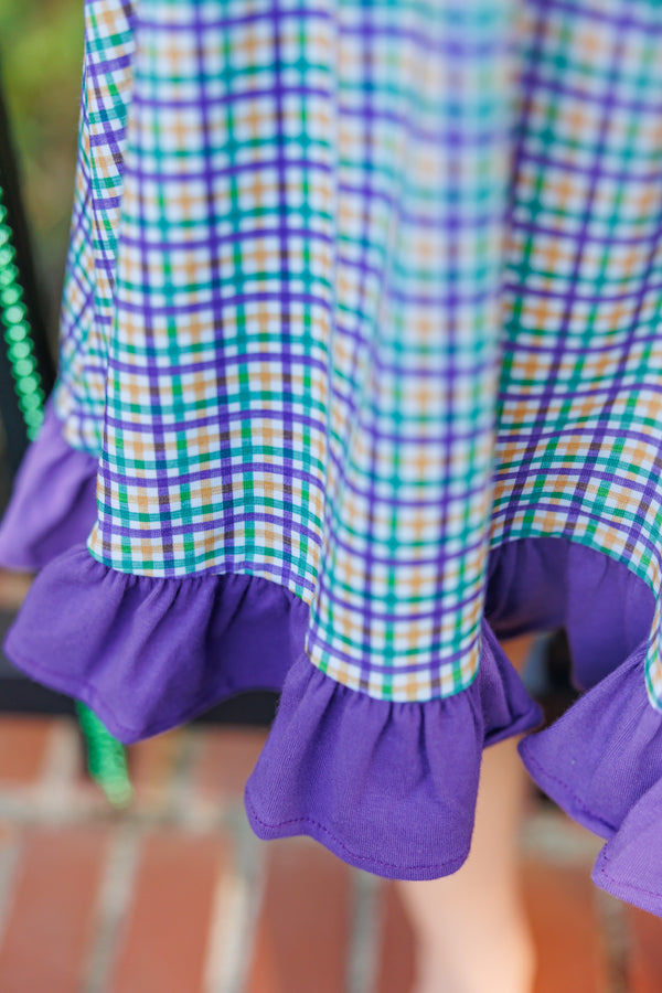 Mardi Gras Plaid Dress