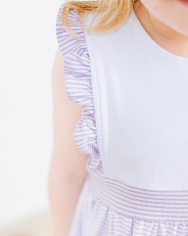 Sophia Dress- Lavender Stripe