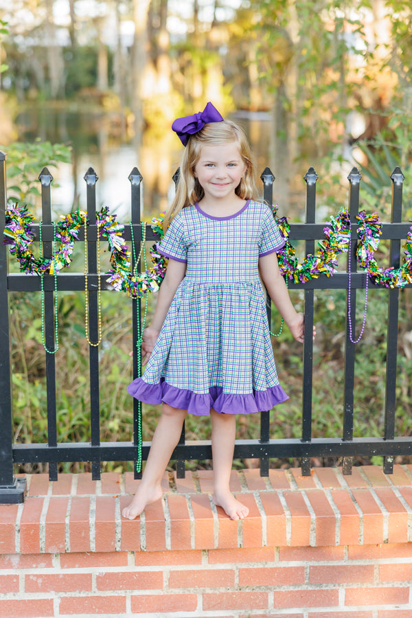 Mardi Gras Plaid Dress