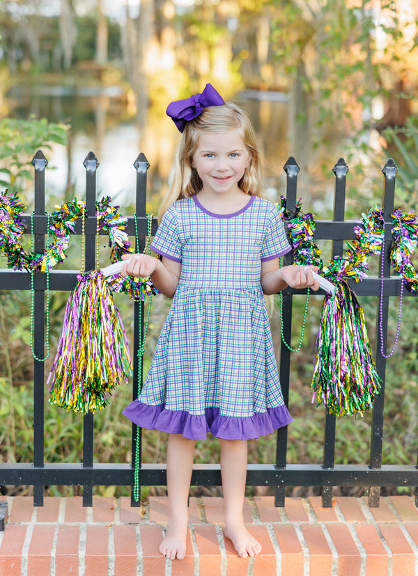 Mardi Gras Plaid Dress