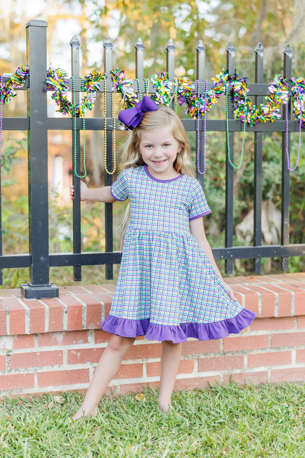 Mardi Gras Plaid Dress